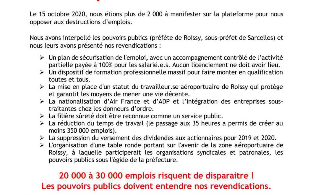 « Marche pour l’emploi » Jeudi 18 mars 2021