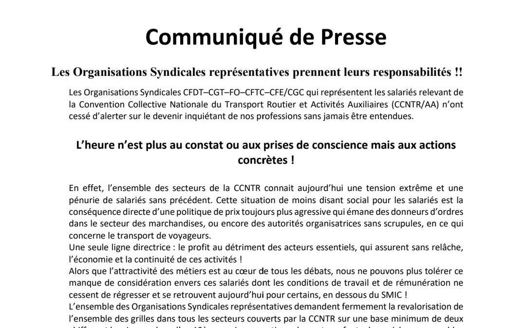 Communiqué de Presse